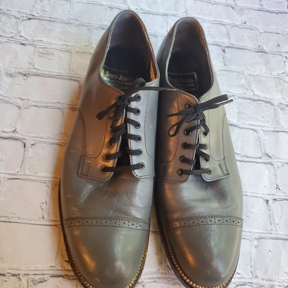STACEY ADAMS MEN\'S DRESS TIE-UP SHOES GRAY LEATHER SIZE 10D stacy-adams-mens-gray-madison-  main image 4